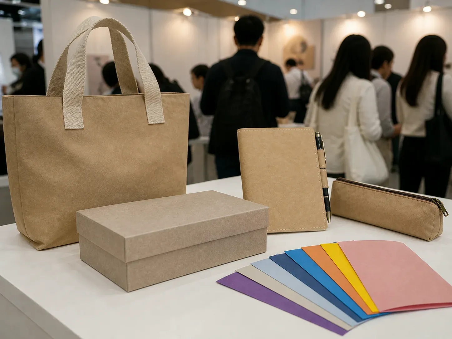 2025香港国际印刷及包装展现场的可水洗牛皮纸应用展示