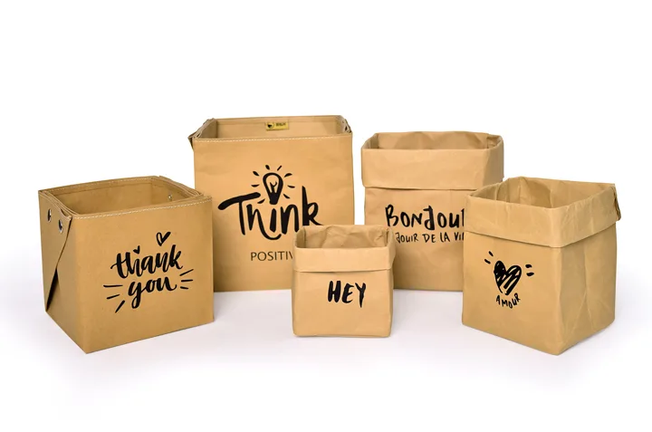 Washable paper bags and packaging applications