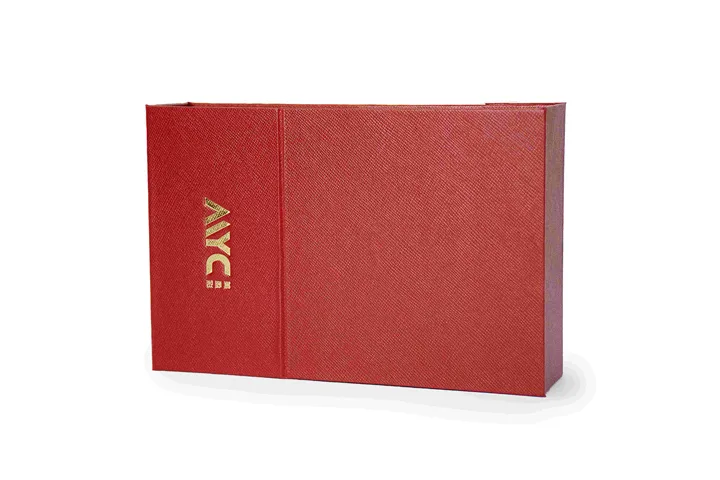 Premium packaging finished with leatherette paper